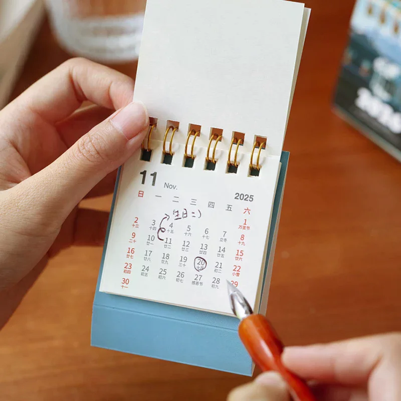 

2026 Landscape Mini Desk Calendar Creative Coil Calendar Planner Desktop Ornament Decoration Office Stationery