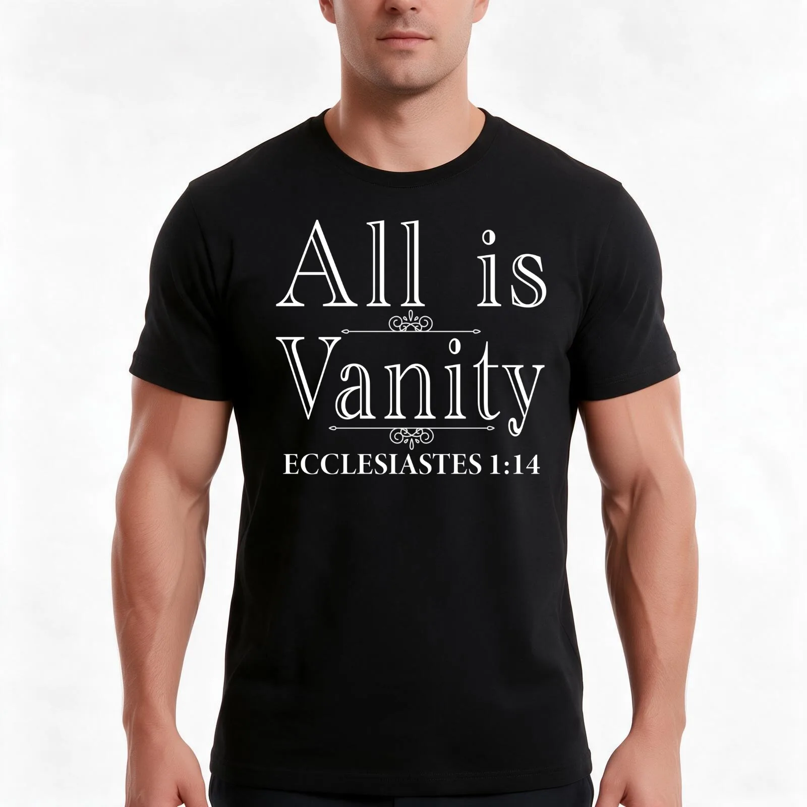 All Is Vanity - Ecclesiastes 1:14 T-Shirt, Summer Casual Cotton Tee, Oversized Streetwear Tops, Vintage Graphic Print