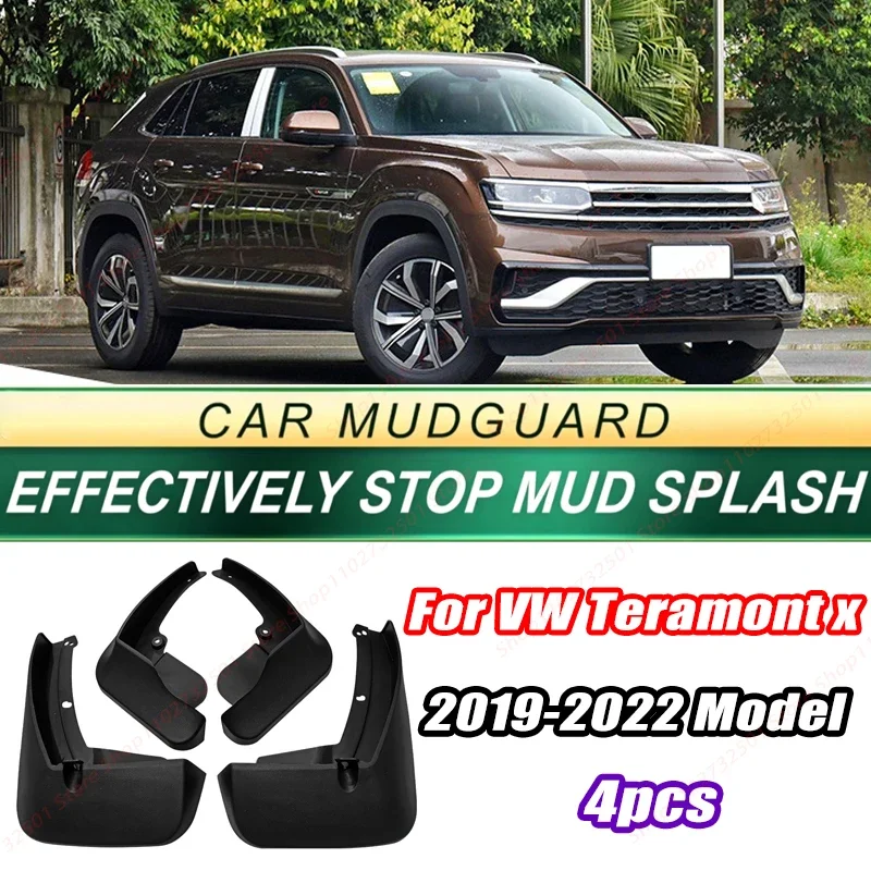For VW Teramont x 2019-2022 Model 4PCS Front Rear Mud Flaps Splash Guards Fender Mudguards Auto Accessories