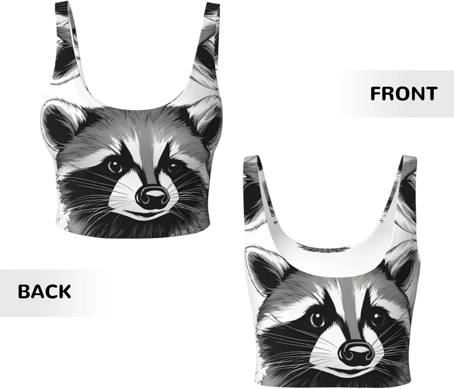 سترة رياضية نسائية لطيفة بطبعات الراكون - خفيفة الوزن وجيدة التهوية لممارسة اليوجا واللياقة البدنية