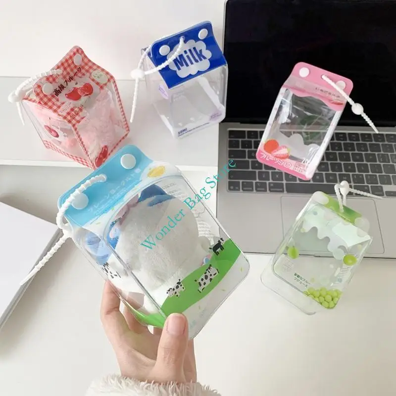 Clear Figure Display Bag with Keyring for Doll Protective Case Comfortable Dolls Storage Bag for Collectibles