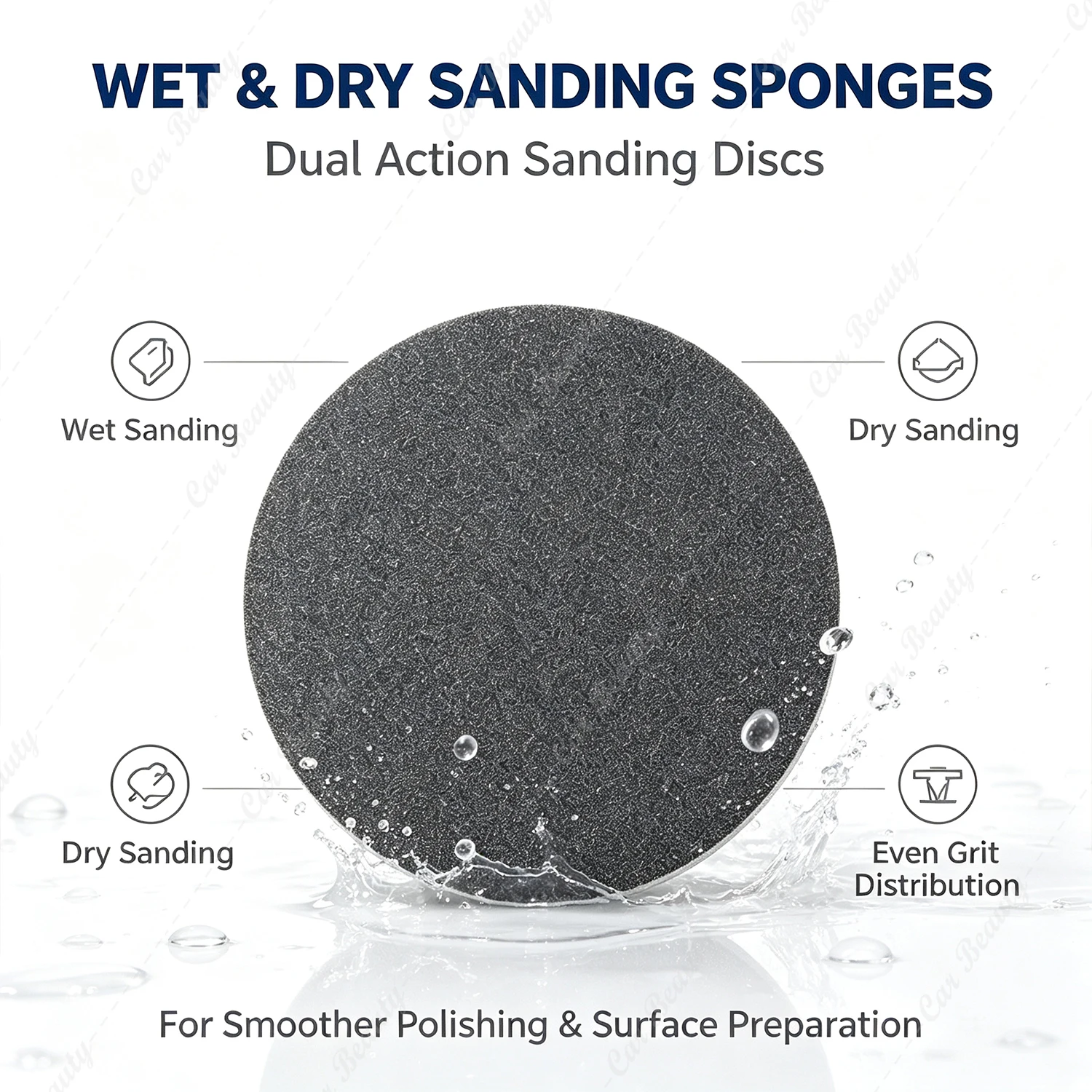 5 Inch Sanding Sponge Paper Discs Set Reusable Wet Dry Sandingpaper for Random Orbital Sander Wood Metal Auto Plastic Polishing