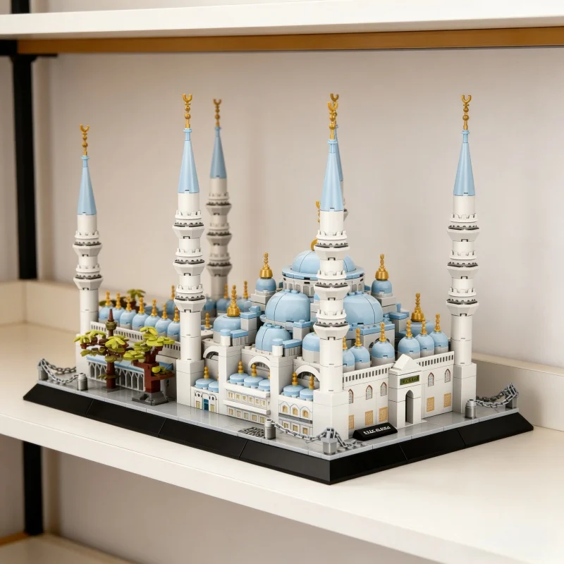 New Blue Mosque Istanbul Architecture Model 1129 PCS Building Block Educational DIY Puzzle Children's Toys For Kids Adult Gifts