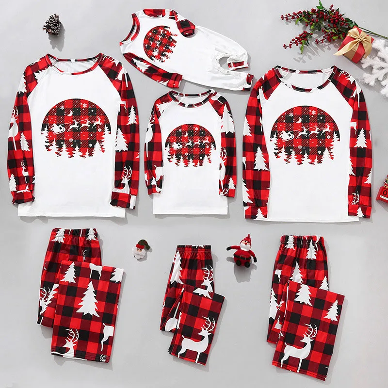 New Year Mother Daughter Clothes Christmas Costume Women Men Kids Pajamas Suit Baby Romper Christmas Family Matching Outfits