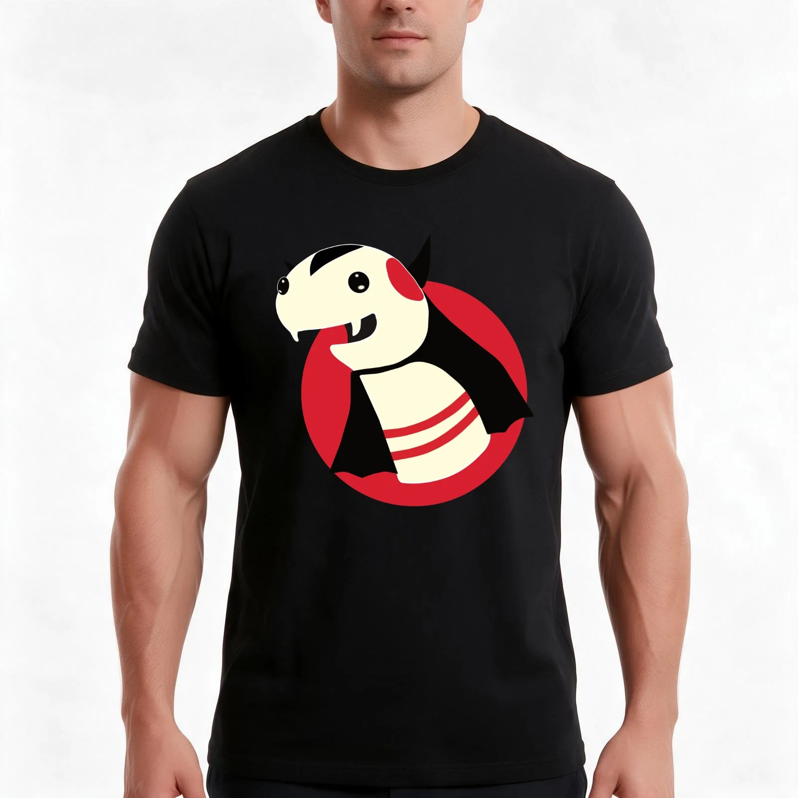Sock Puppet (Vampire) T-Shirt, Summer Casual Cotton Tee, Oversized Streetwear Tops, Vintage Graphic Print, Unisex Men Women