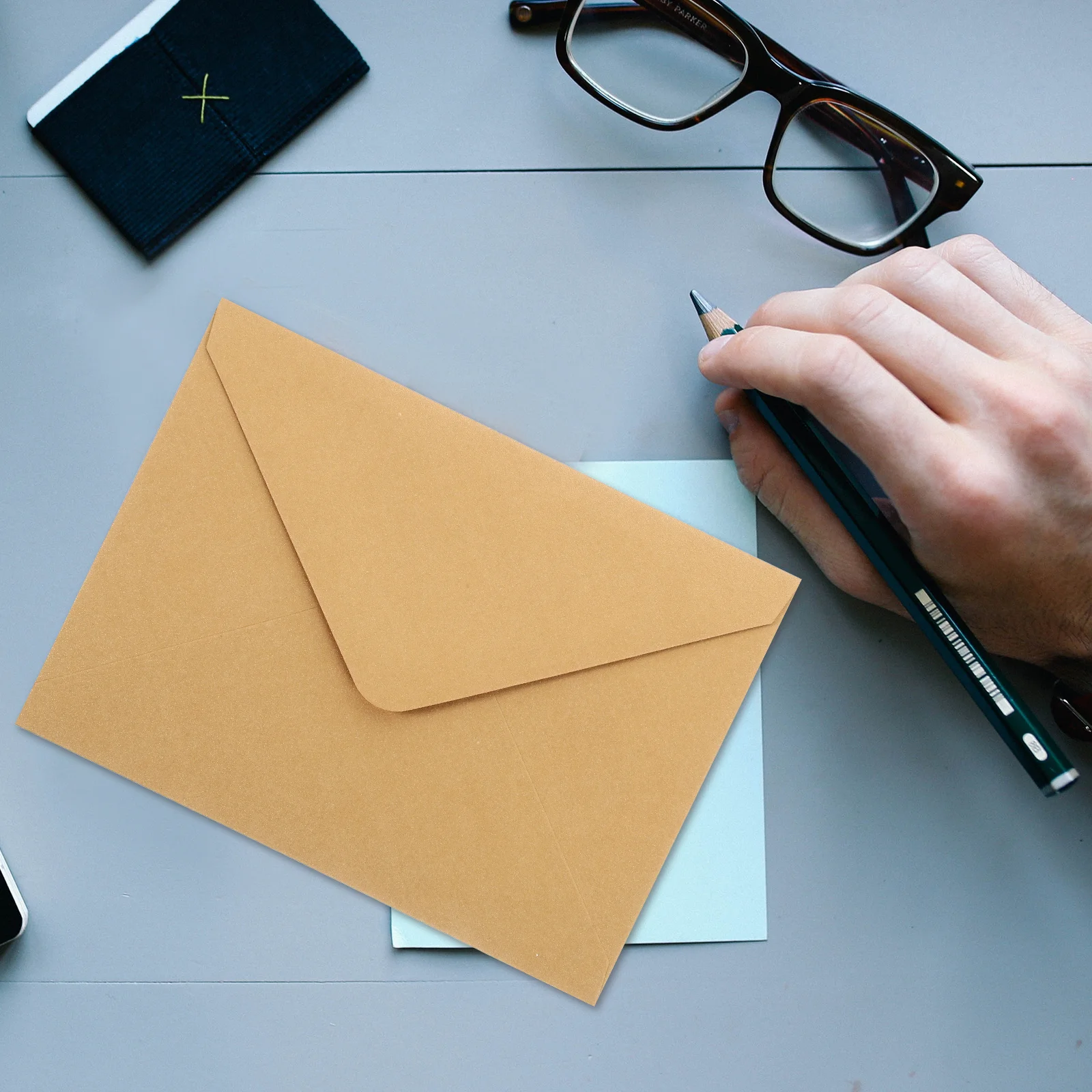 

50pcs Reply Card Envelopes 97x130mm Gold Thick Elegant Wedding Party Invitations Banquet Baby Shower Birthday Festival