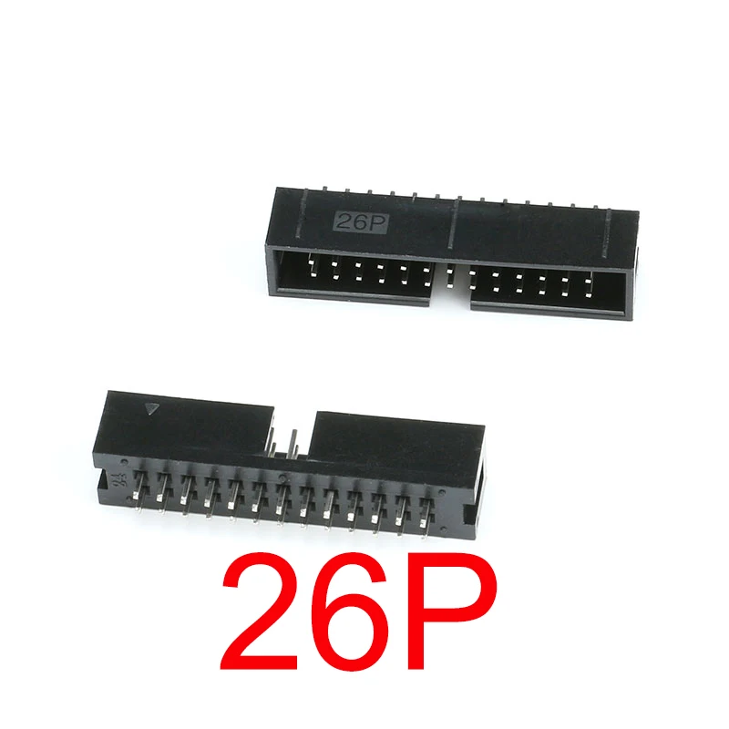 10PCS Dip 6/10/20/26/34/40 Pin 2.54mm Pitch Male Socket Straight Idc Box Headers Pcb Connector Double Row 10p/20p/40p/50p Dc3