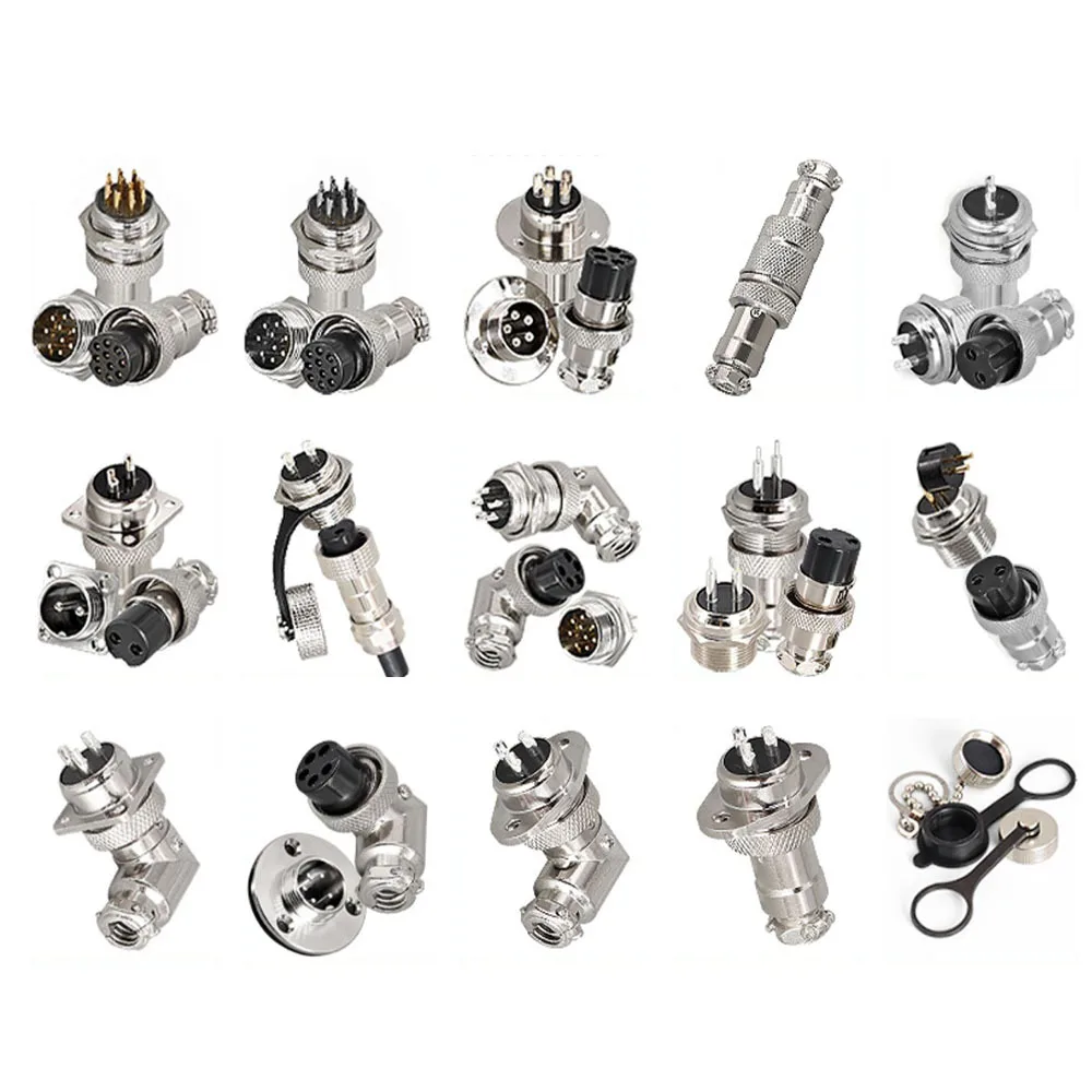Aviation plug socket GX16 Elbow 90 Degree GX16-2 3 4 5 6 7 8 9 10 Core Plug Socket Right Angle M16 16mm 2pin 3P 4P 5P 6P elbow