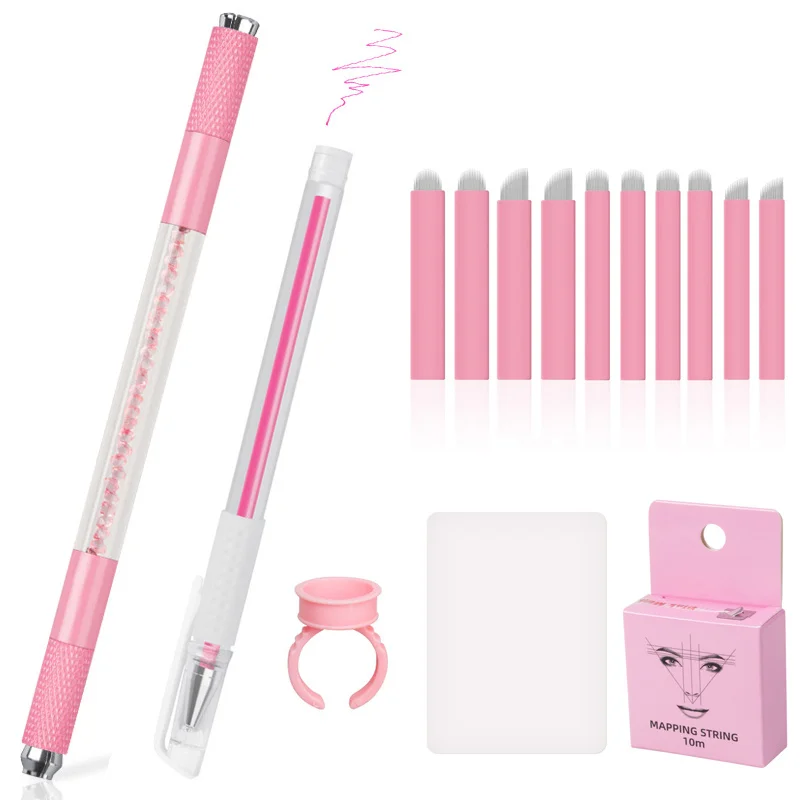 

3D Microblading Manual Pen Permanent Makeup Professional PMU Eyebrow Microblading Ring Caps Manual Microblade Needle
