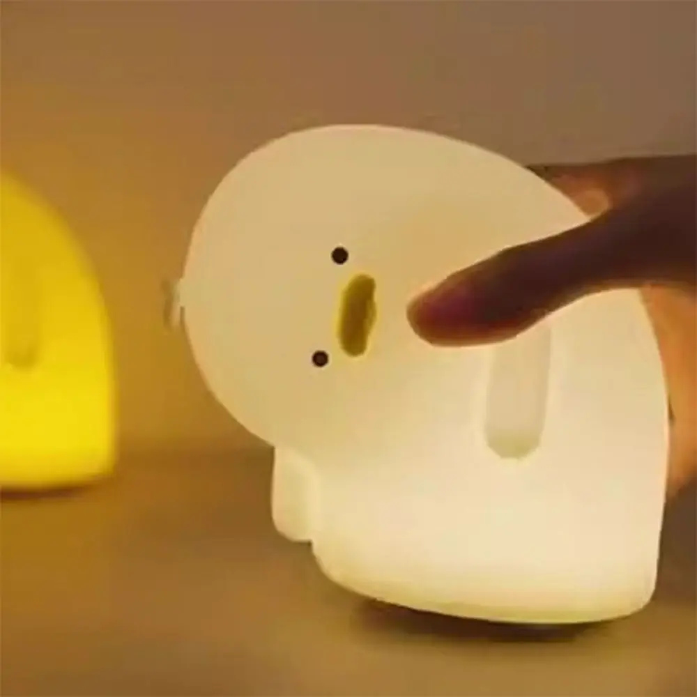 Desktop Decor Silicone LED Duck Night Light USB Charging Cartoon Sleeping Lamp Dimmable Table Lamp Eye Protection