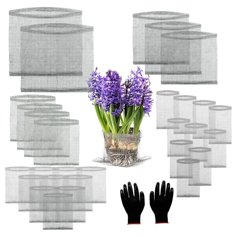 

AWAH Защитные корзины из нержавеющей стали для корней растений, 30 шт., сетчатые корзины разных размеров, защита от гофровокусов