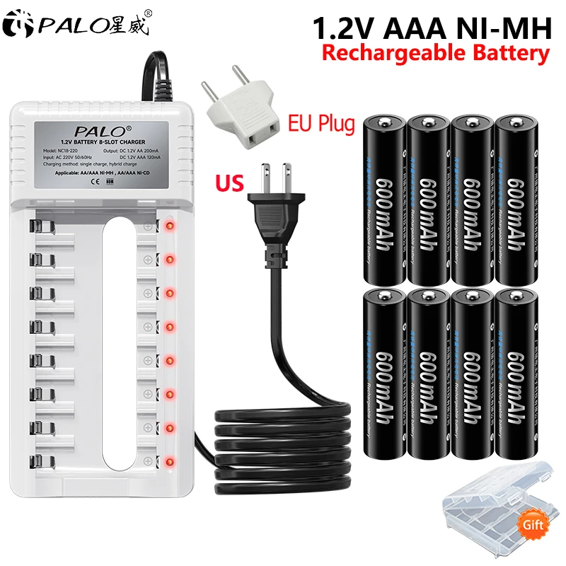 

PALO 100% оригинал 1.2V AAA аккумулятор 600mAh Ni-MH aaa аккумуляторная батарея 3A аккумулятор для фонарик камера игрушка автомобиль