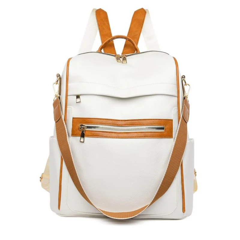 

Stylish Crossbody Bag High-End Leather Unique Design Large Capacity For Commuter Women Solid Color