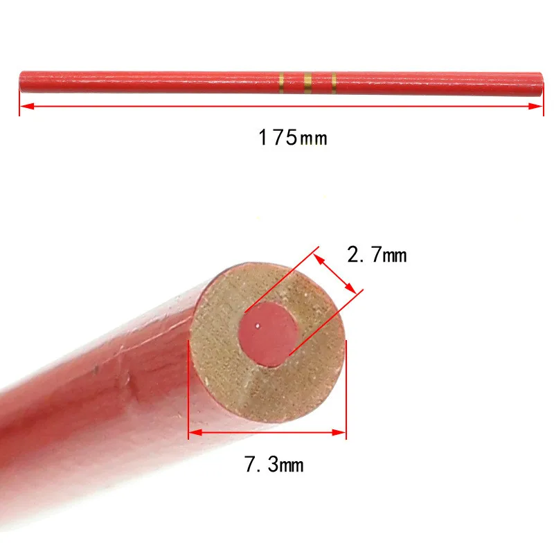 1/10PCS ช่างไม้ดินสอสีดำ/สีแดงสำหรับ DIY ช่างไม้ช่างไม้สีดำหนาแบน Ellipse mark ปากกาดินสอ