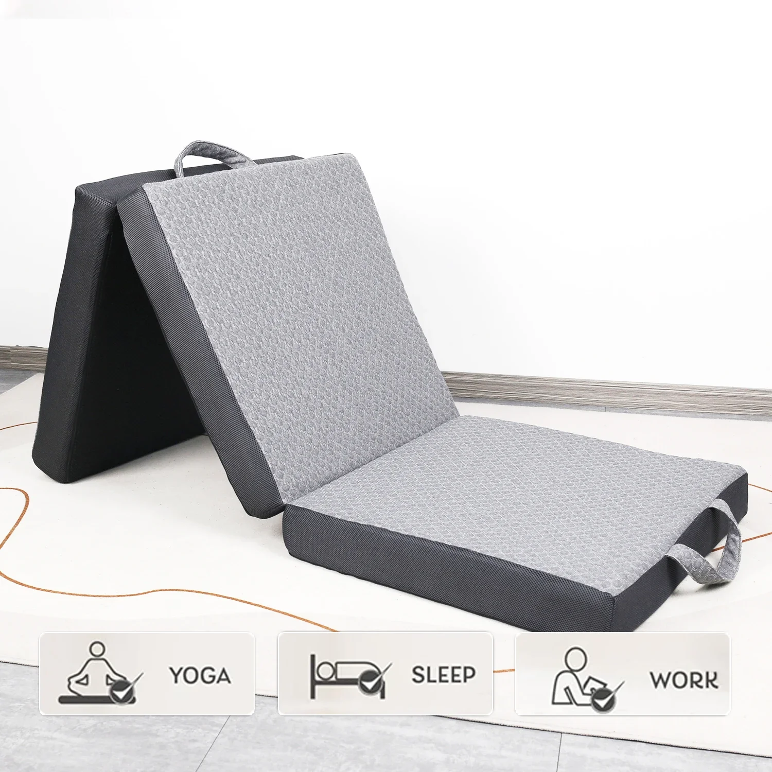 

190x63x10cm Three-fold Non-slip Yoga Mat—lightweight, Portable, and Foldable, Ideal for Fitness, Camping, and Travel