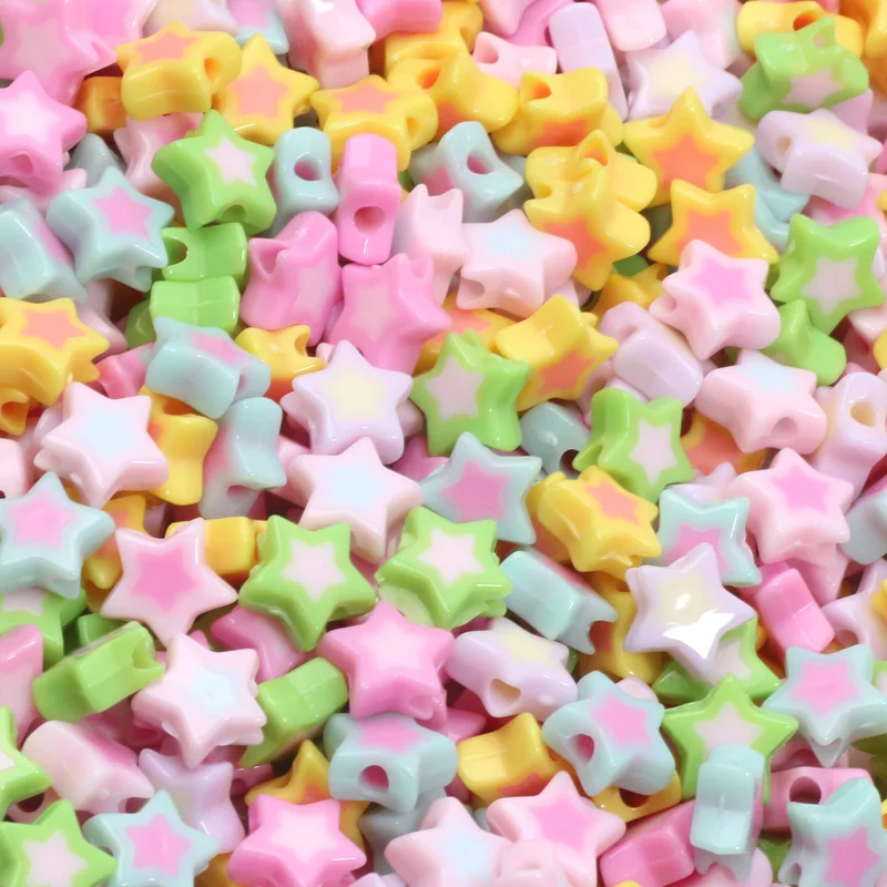 50Pcs 10mm Colorful Star Beads Acrylic Charm Spacer Beads For Jewelry Making Bracelet Necklaces Earrings Diy Accessories