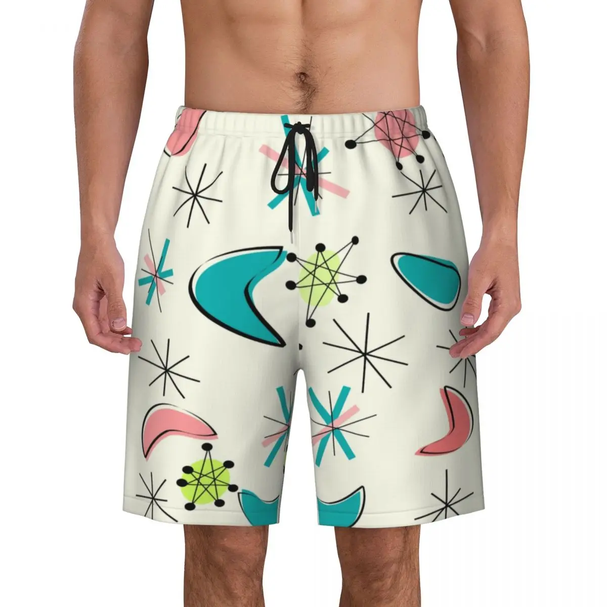 Aangepaste Boardshort Heren Snel Droog Strandkleding Boardshort Abstracte Geometrische Zwembroek Badpakken