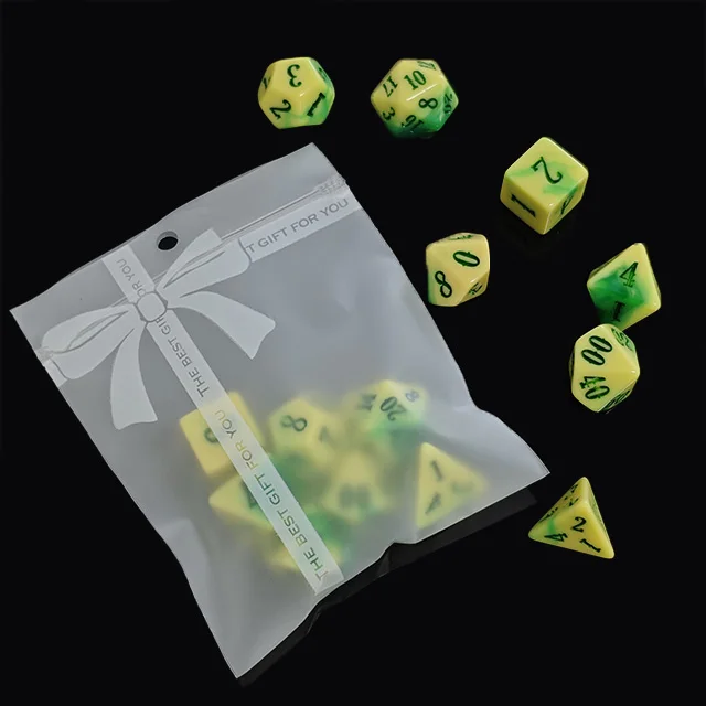 Entertainment Games Cheap Price DND Dice Set Acrylic Blend Color 7Pcs/set Board Games Role-playing Dice Set Digital Dice Games view 6