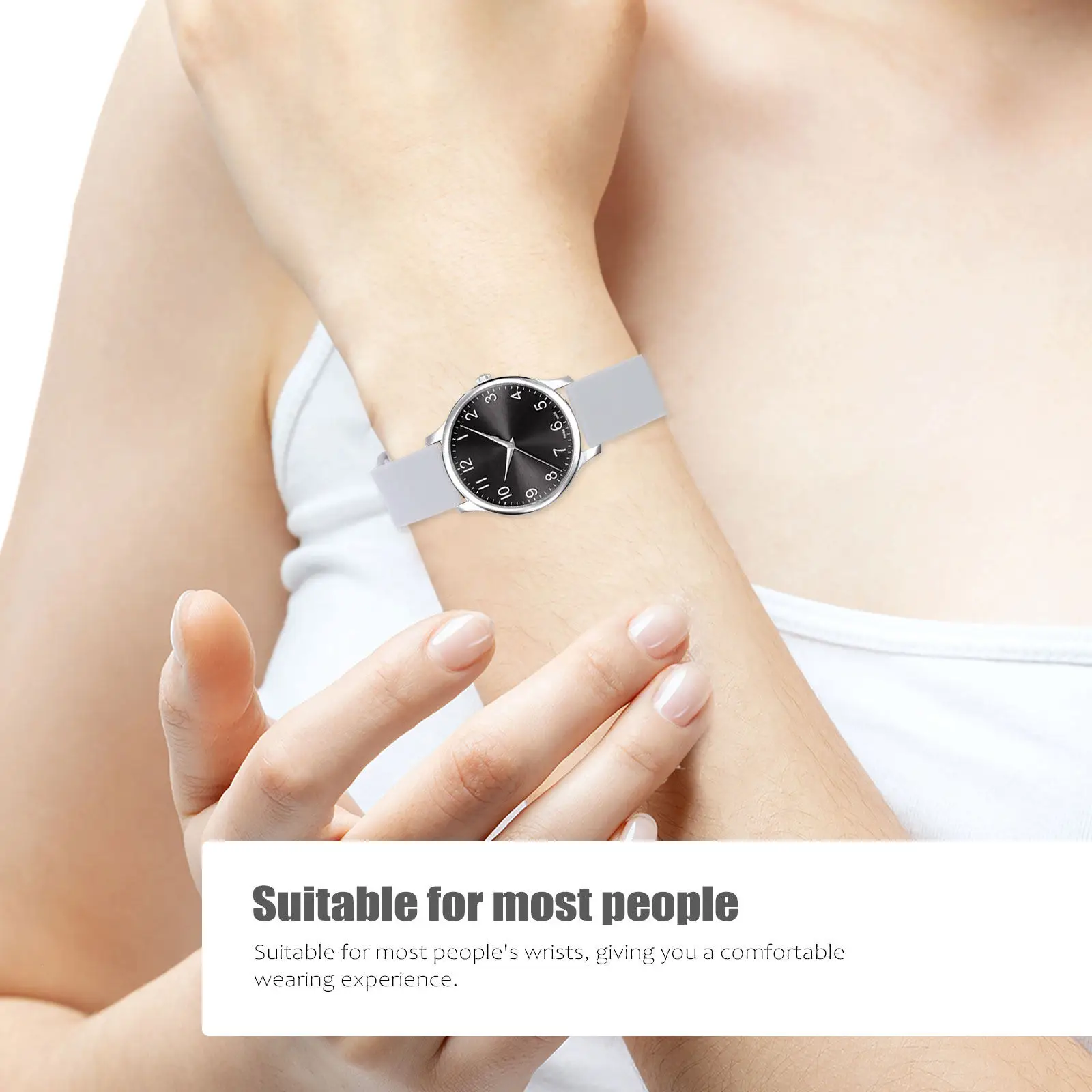 Silver Replacement Watch Band Simple Sturdy Adjustable Strap for 20Mm Fashion Wristband Simple Watchband