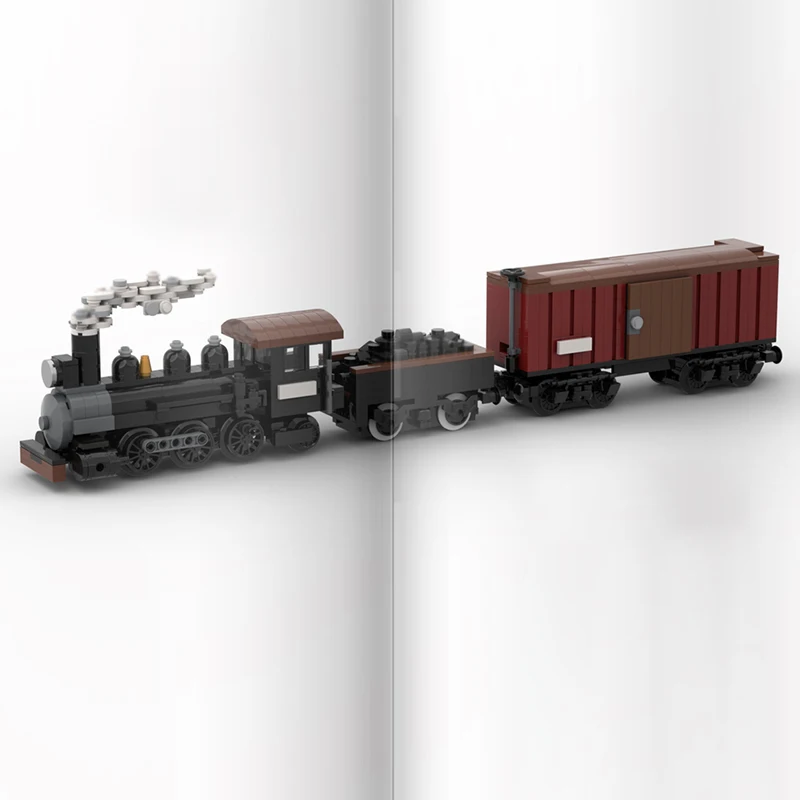 Modelo de coche urbano, ladrillos de construcción MOC, ferrocarril 0-6-2, locomotora de vapor, tecnología Modular, regalos de vacaciones para niños, traje de juguetes para montar