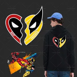 Deadpool-pegatinas de vinilo de transferencia de calor para ropa, parche de cómics de Lobezno para camiseta, apliques, 3 parches