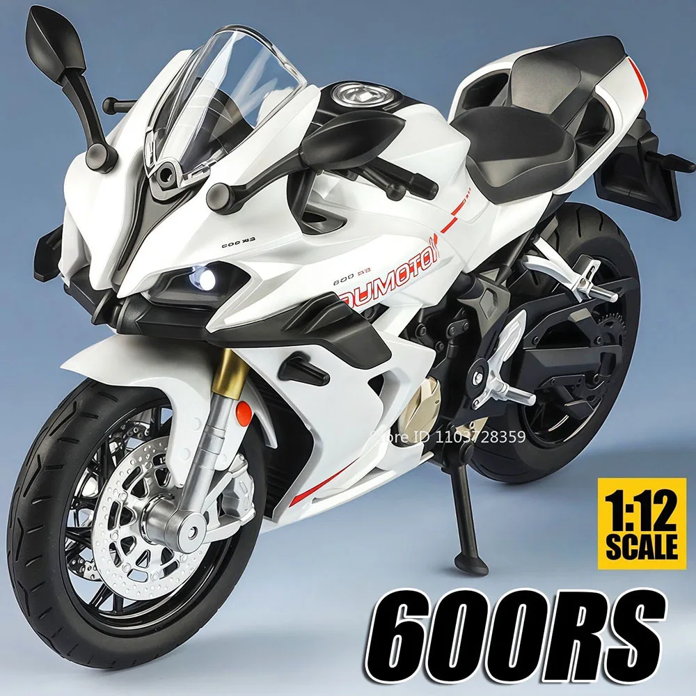 

1:12 QJMOTOR QJ600RS Model Toy Motorbikes Alloy Diecast CFMOTO 450SR Motorcycle Shock Absorption Front Wheel Steering Boys Gifts