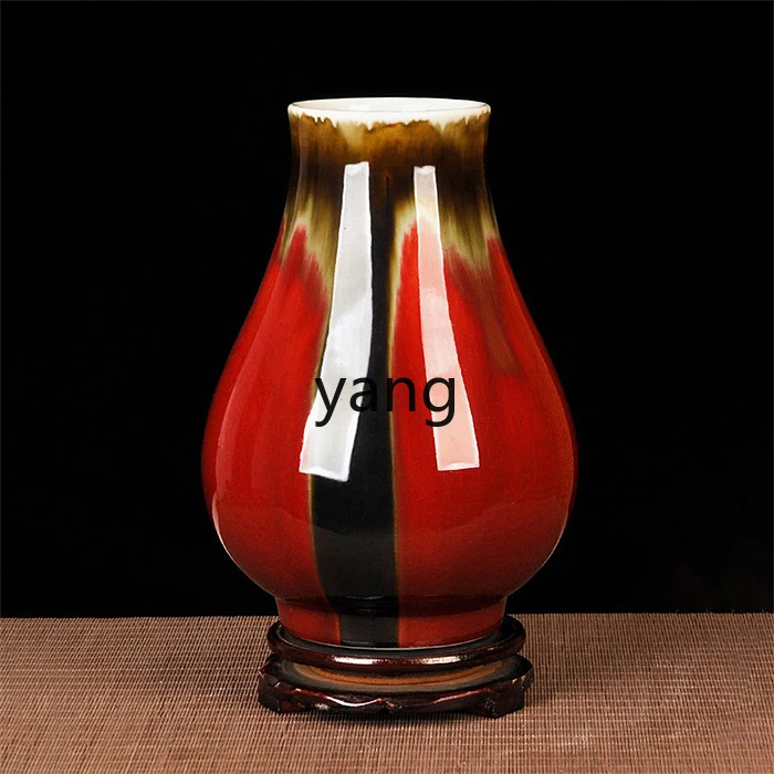 XYY ceramics Lang red kiln vase classical home decoration living room flower arrangement