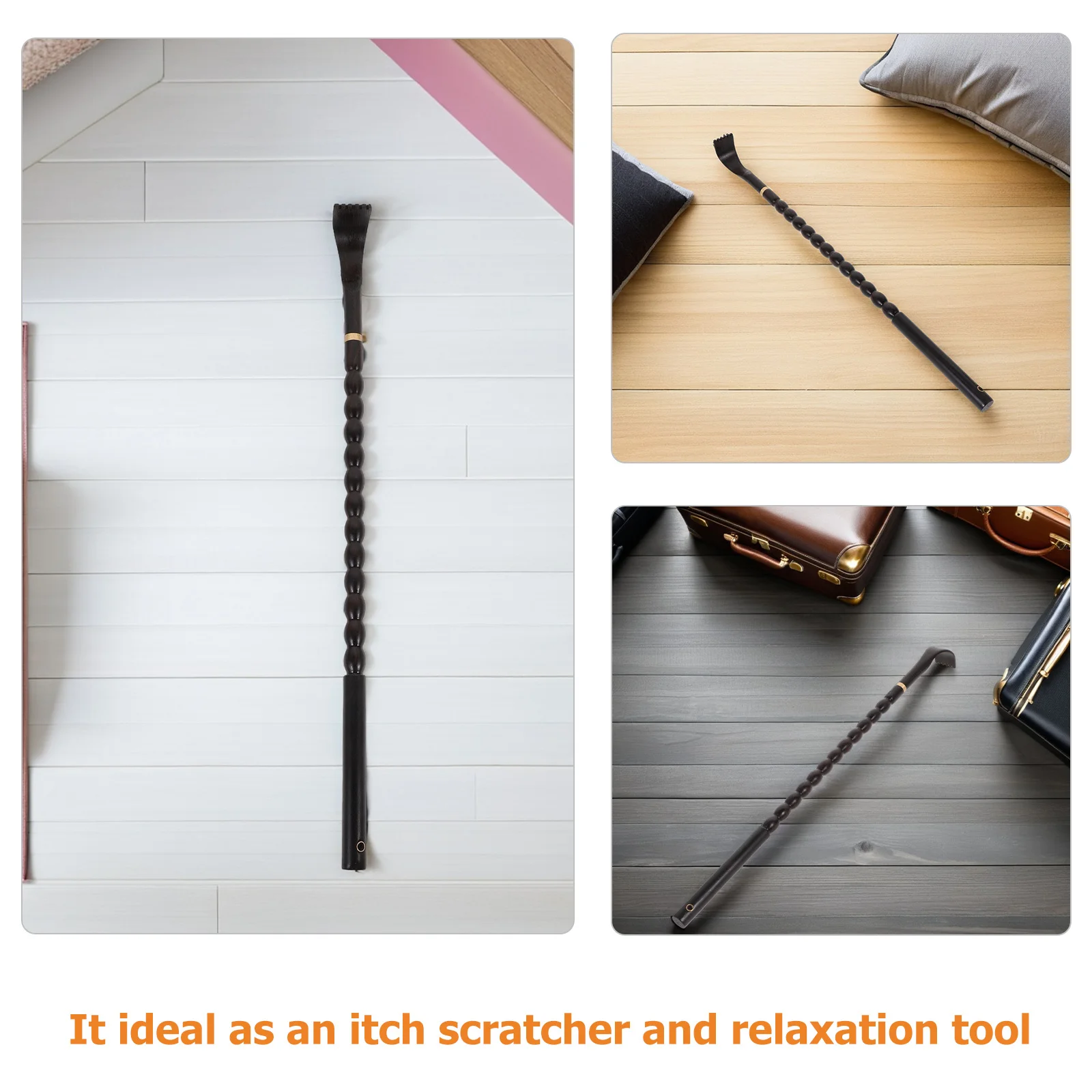 2Pcs Back Relaxation Tool Wooden Massage Itch Scratcher Extended Handle for Adults Men Women Elderly Lightweight Easy Carry