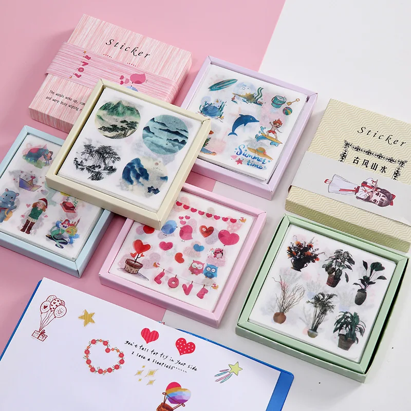 Creative 24 PIECE boxed and paper sticker diary set hand ledger Sticker Set DIY hand ledger sub sticker