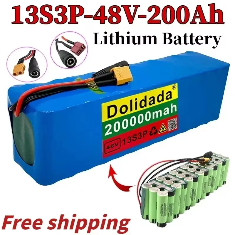 

2024 NEW 48V200ah 13S3P 48V Lithium Ion Battery 200Ah, for 54.6V Electric Bicycle Electric Scooter, with Reinforced Bms