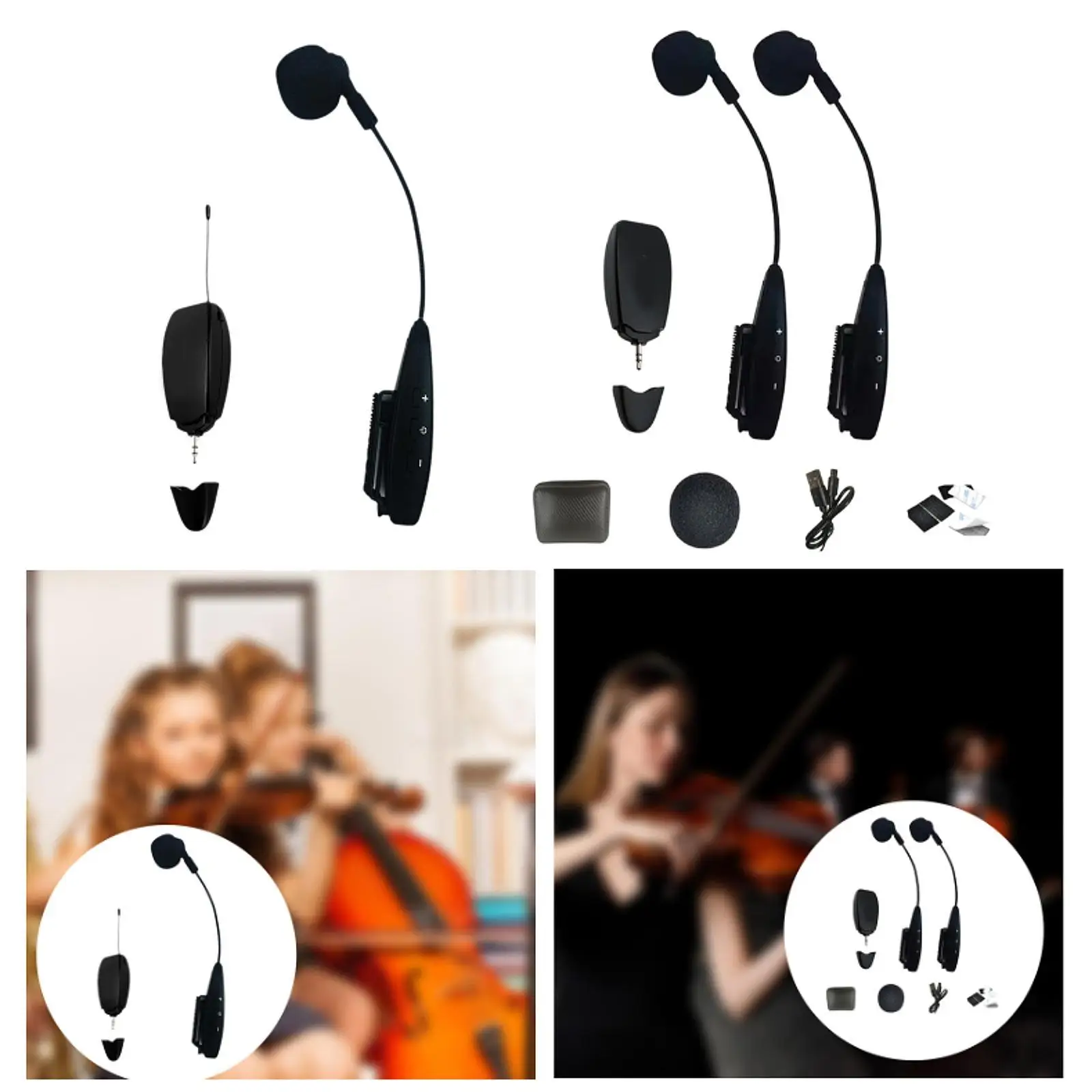 

Gooseneck Pickup Violin Microphone for Acoustic Classic Guitar Banjo Erhu