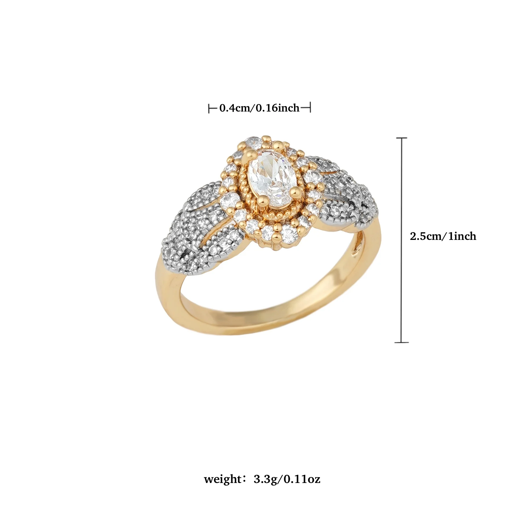 LUYIN Selected Bohimian Style Flower Shape Color Main Stone Women's Rings Copper Inlaid Zirconia 18K Gold 2Tone For Party Gifts