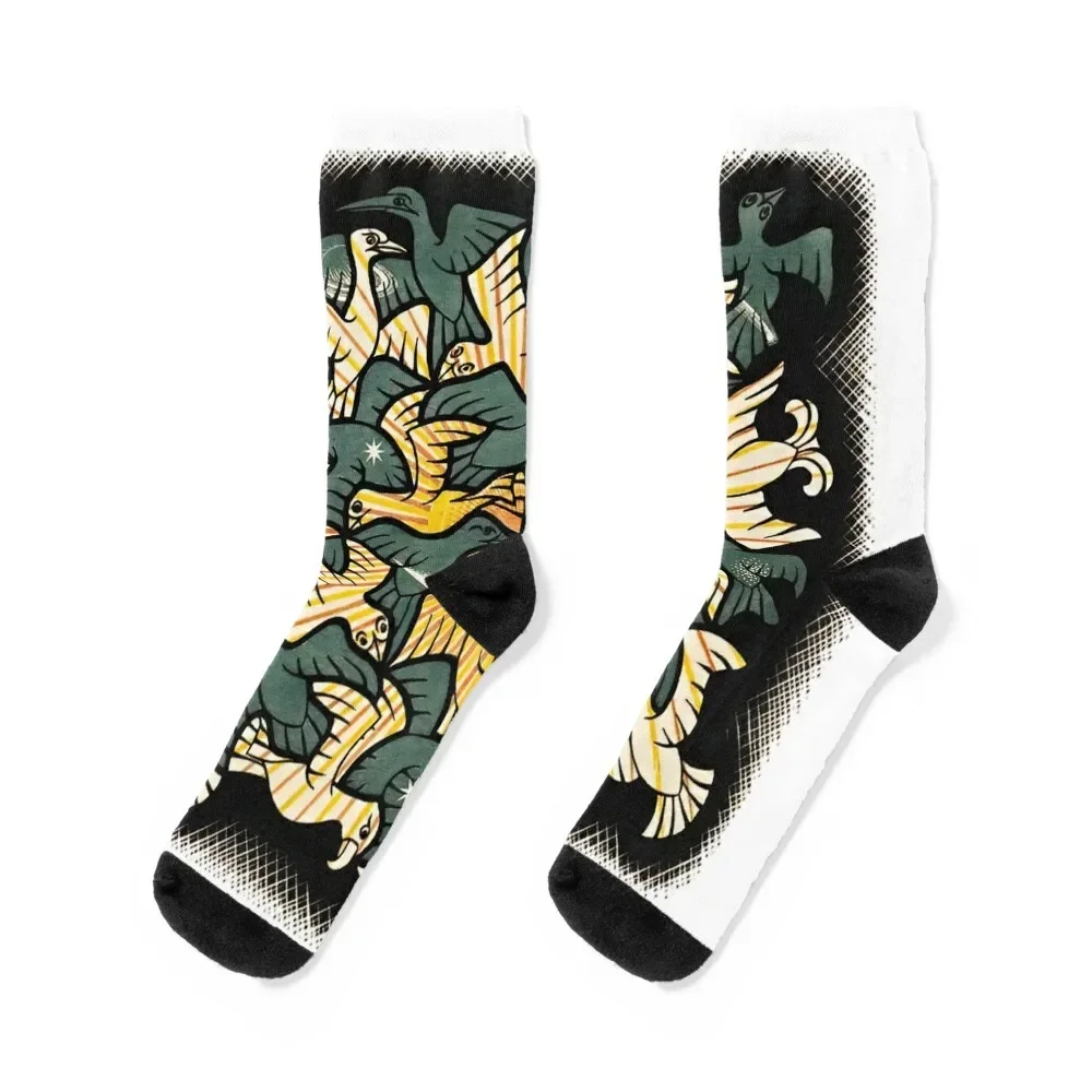 

Escher - Sun and Moon Socks christmas gift Rugby Novelties cotton Socks Female Men's