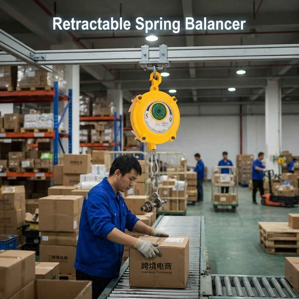 Spring Tool Balancer Retractable Spring Balancer Adjustable Tool Fixture Holder for Automotive Accessory Welding, Yellow