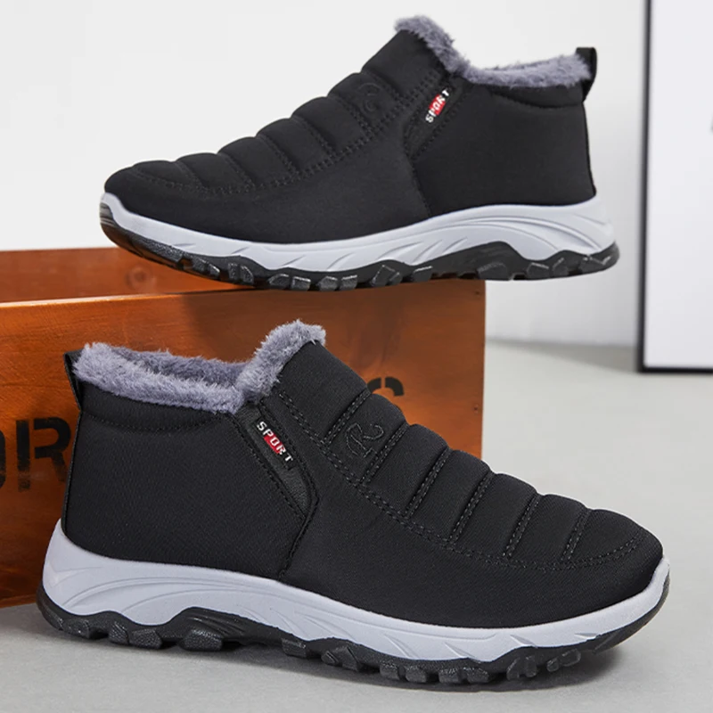 Snow Boots Men Plus Size Shoes Men Cotton Shoes Keep Warm Boots Male Flat Winter Men Boots Platform Footwear Furing Shoes