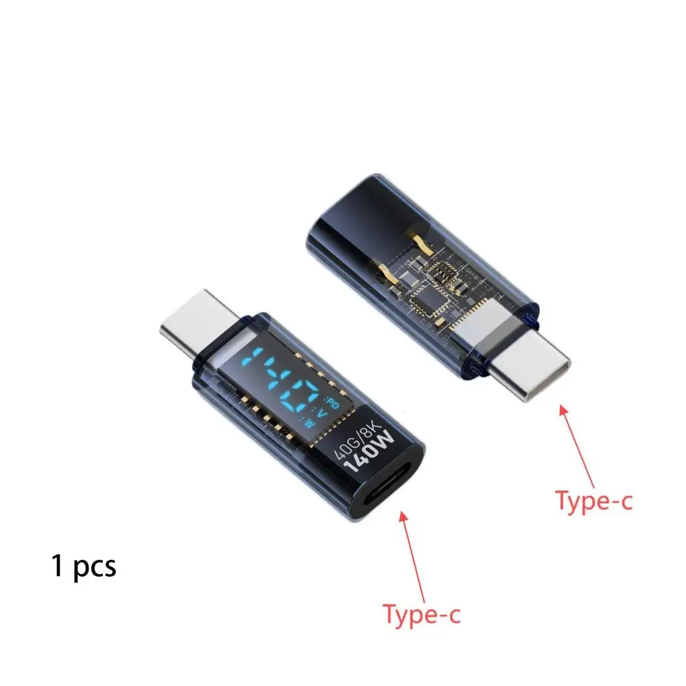 PD 140W USB-C Adapter Digital LED Display 40Gbps for iOS Converter Smart Chip Aluminium Alloy Type-C Extension Connector Laptop