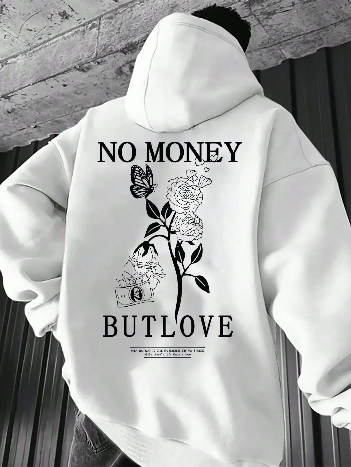 2026 Frühling und Herbst Neuer Locker Sitzender Herren-Hoodie mit Blumen- und Buchstaben-Print, Bequemer und Vielseitiger Kapuzenpullover – Detail 4