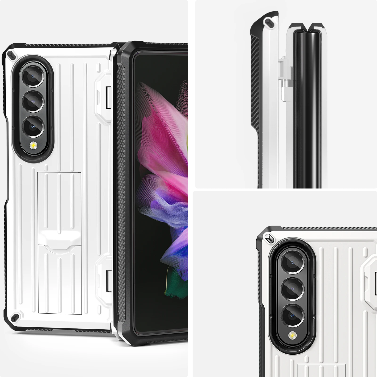 Shockproof Holder Stand Cover For Samsung Galaxy Z Fold 3 4 For Fold5 Armorer Rugged Case Funda