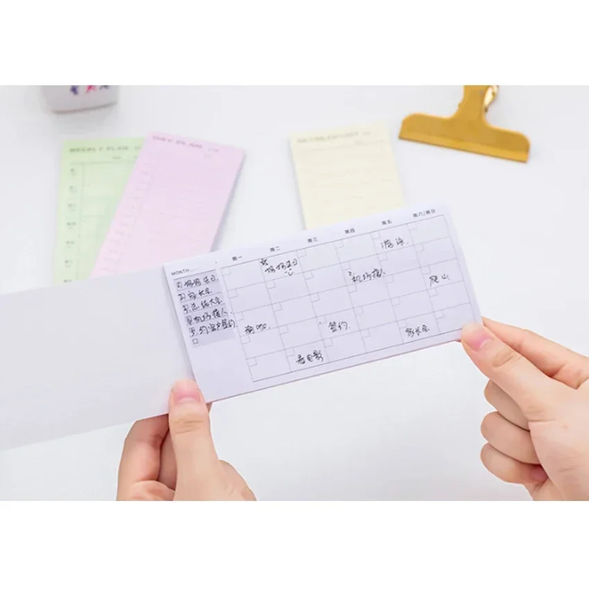 1Pack/lot 30pcs New Simple Day Week Month Plan Detailed Lists Memo Pad Sticky fresh style Notes School Office Supply