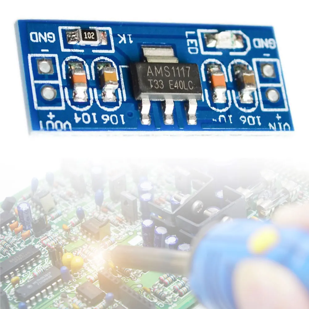 AMS1117 Step-Down Linear Voltage Regulator 1.2V 1.5V 1.8V 2.5V 3.3V 5V DC Buck Power Supply Module 4 Pin for Arduino