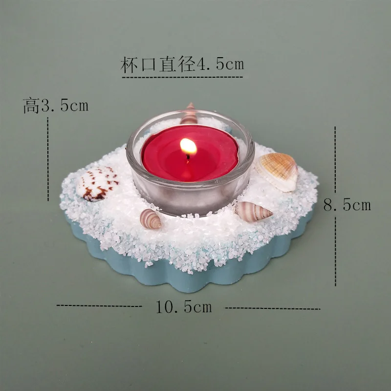 Fish Starfish Shell Boat Candle Holder Romantic Valentine\'s Day Candlestick Mediterranean Style Children Bedroom Home Decoration