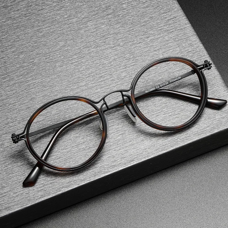 Man Women Glasses Frames Unique Round Titanium Japan Style Prescription Eyeglass Frames Unique Myopia Optical Lenses Eyeglasses