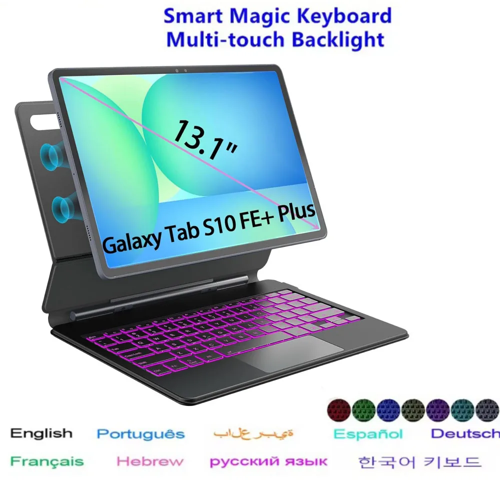 Magic Keyboard Case For Samsung Tab S10 Lite S9 FE 10.9 TabS7 S8 S9 S10 FE Plus Ultra 12.4 13.1 14.6 inch Folio Multi-touch Case