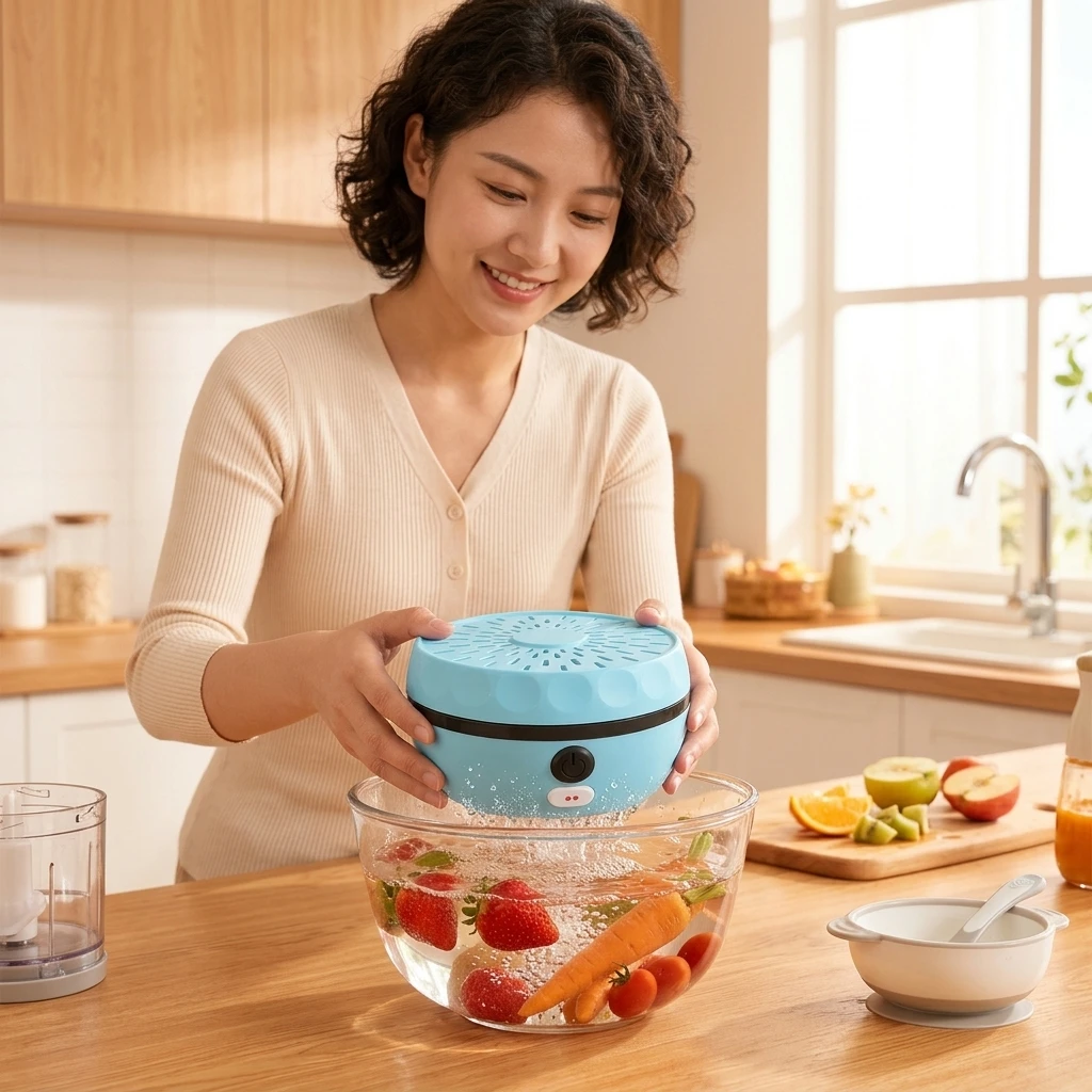 Efficient Fruit Vegetable Washer Electrolyzed Water Purifier for Home Kitchen Baby Food Prep Safe Pesticide Remover Tool