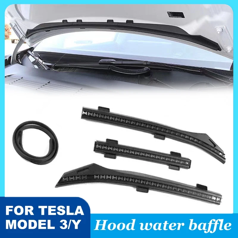 

For Tesla Model 3 Y Front Chassis Waterproof Rainproof Cover Water Strip Air Inlet Protective Cover Modification Accessories