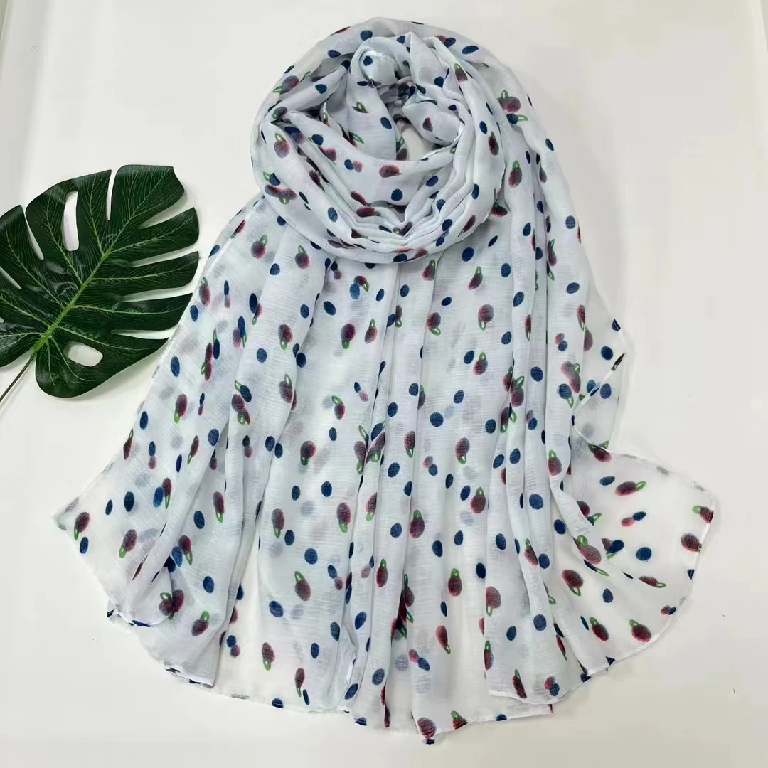 Beautfitransistors-Foulard Hijab à Motif de Fruit, Châles Sans Impression, pour la Tête, Vente en Gros, 10 Pièces/Uno, Nouvelle Collection 2024