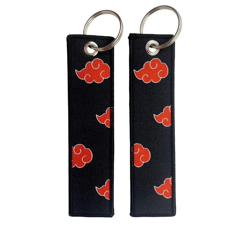 ناروتو التطريز مفتاح Fobs أنيمي Itachi المفاتيح للرجال الكرتون الدراجات النارية سيارات مفتاح العلامة حقيبة ظهر الطالب المعلقات مجوهرات هدية #6