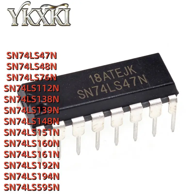 10PCS new 74LS47 74LS48 74LS76 74LS112 74LS138 74LS139 74LS148 74LS151 74LS160 74LS161 74LS192 74LS194 74LS595 DIP-16 logic chip