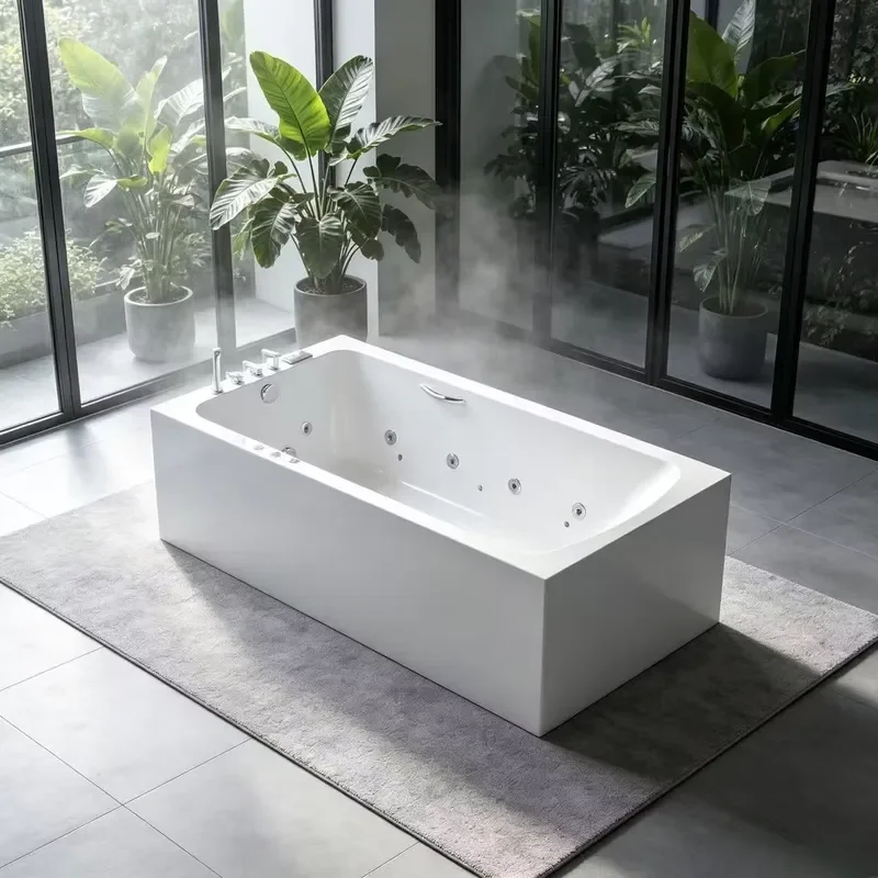 European Style Freestanding Bathtub with Headrest and Armrests for Elderly Care Hotel Projects