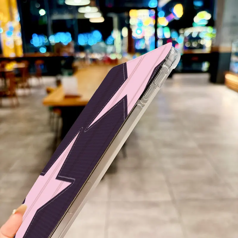 حافظة كمبيوتر لوحي ثلاثية الطي بنمط نجمة أرجوانية بسيطة لجهاز iPad pro 10/11/2020/6th/7th/8th/Air 3rd/Air 4th/9th gen/Air 5th Gen 2022/A